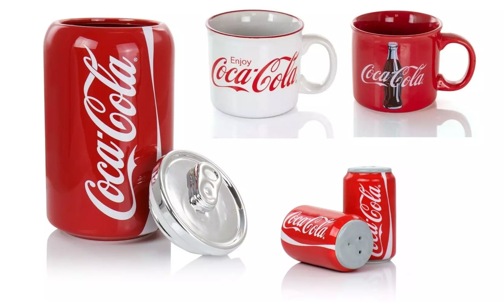 Coca-Cola Kitchenware - Mugs, Snack Jar, Salt & Pepper Shakers - Primary Image