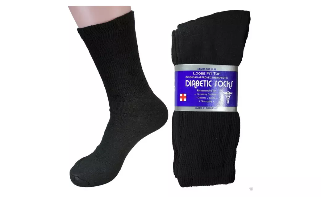 6 Pairs Mens Physician Approved Therapeutic Diabetic Compression socks - Primary Image