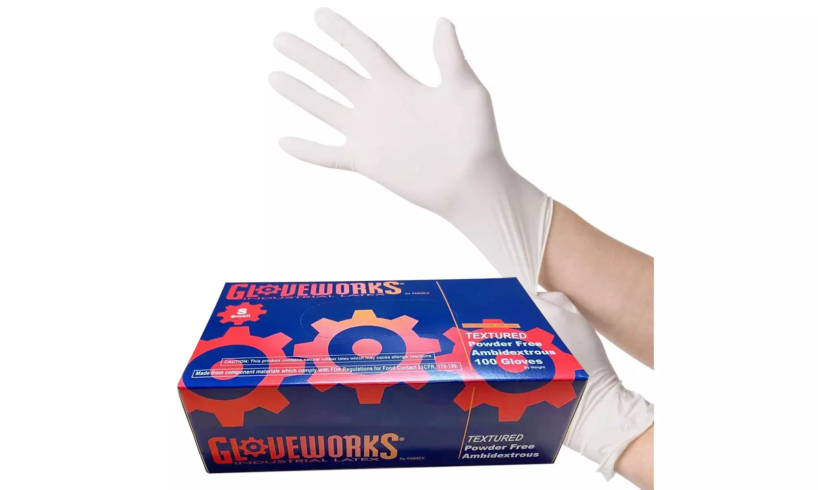 100 Pcs Latex Gloves S M Size Single Use Gloves - Primary Image