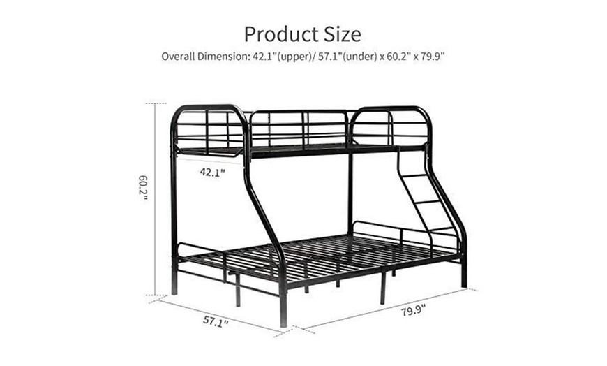 Kid Dorm Teen Bedroom Furniture Twin Over Full Metal Bunk Bed Frame ...