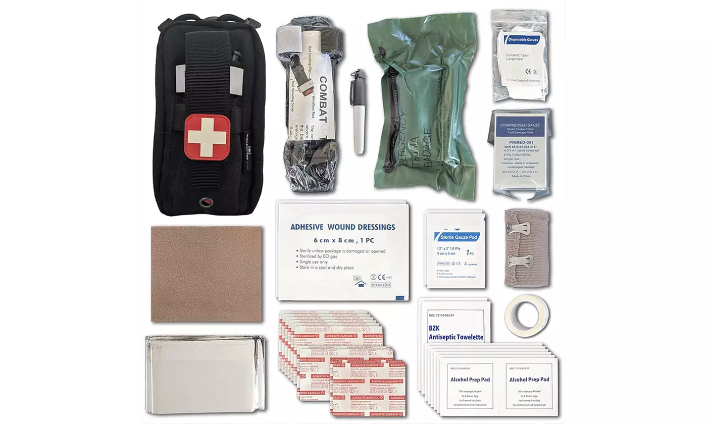 Field First Aid Kit (IFAK) 44 Piece Compact Personal First Aid Kit Camping - Primary Image