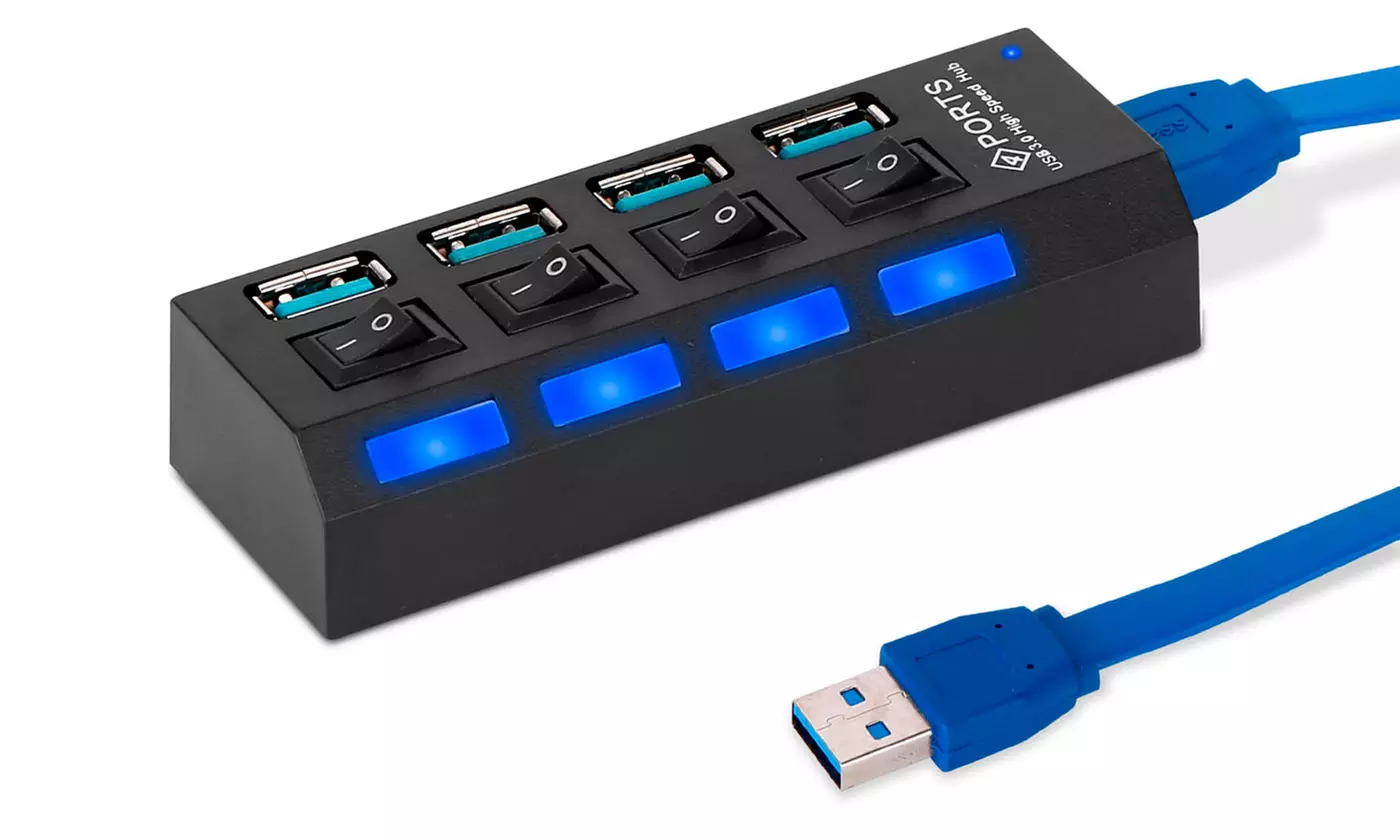 iMounTEK 4-Port USB 3.0 Hub High Speed Multi-Port Hub Data Transfer Station - Second Medium