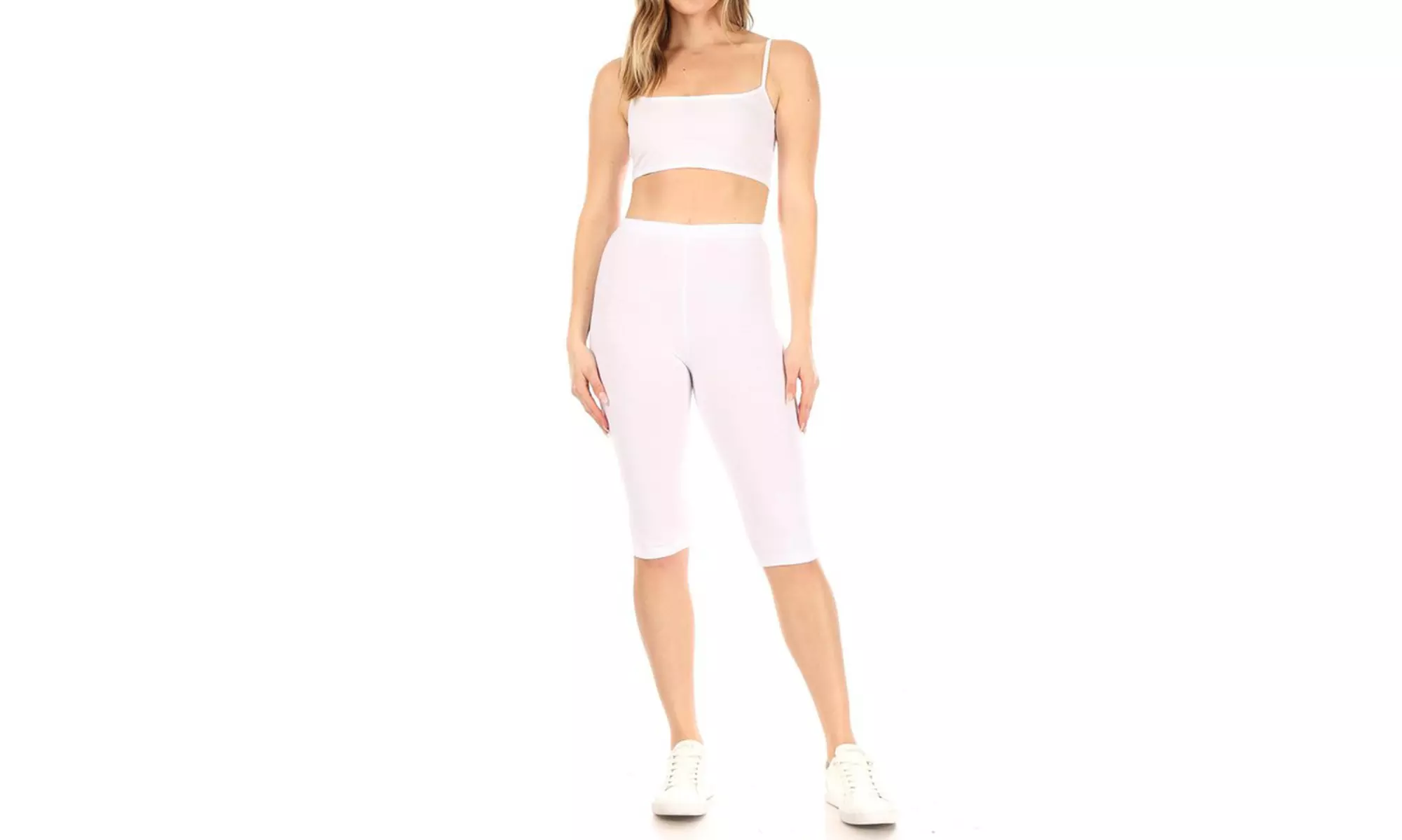 Women's Casual Solid Slim Running Yoga Capri Leggings (Pack of 3)