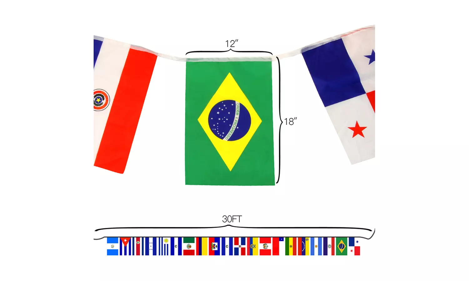 Anley Latin America 20 Countries String Flags - Assorted Latino Flag Banners - Second Medium