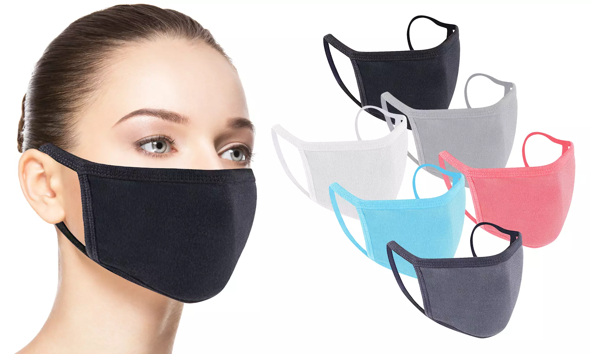 Cotton Washable Non-Medical Face Masks with Comfortable Strap (6-Pack) 
