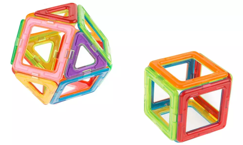 Hey! Play! Magnetic Tile Toy Building Block Set (40-Piece) - Image 4