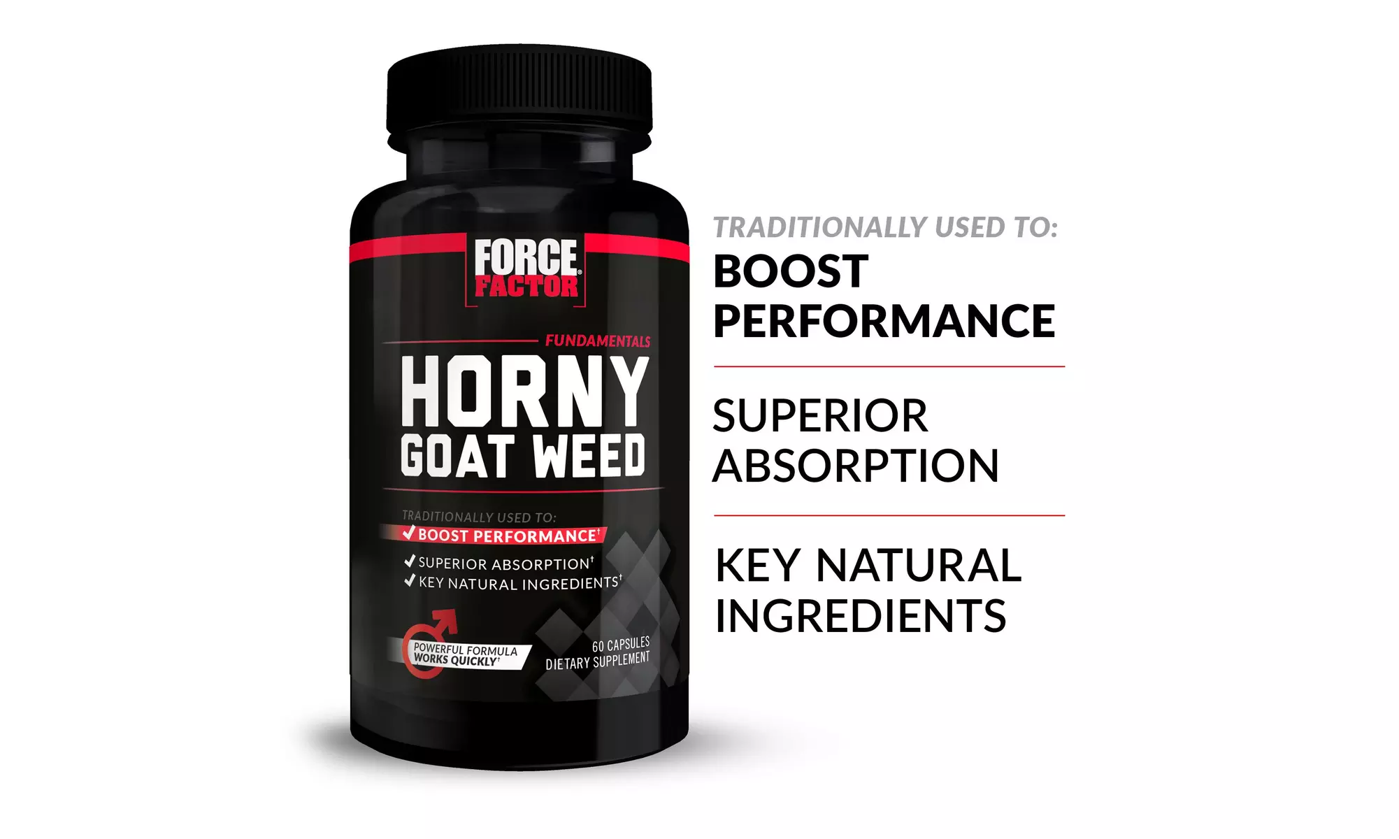 Force Factor Horny Goat Weed 750 Mg, Libido Booster, Pack of 2