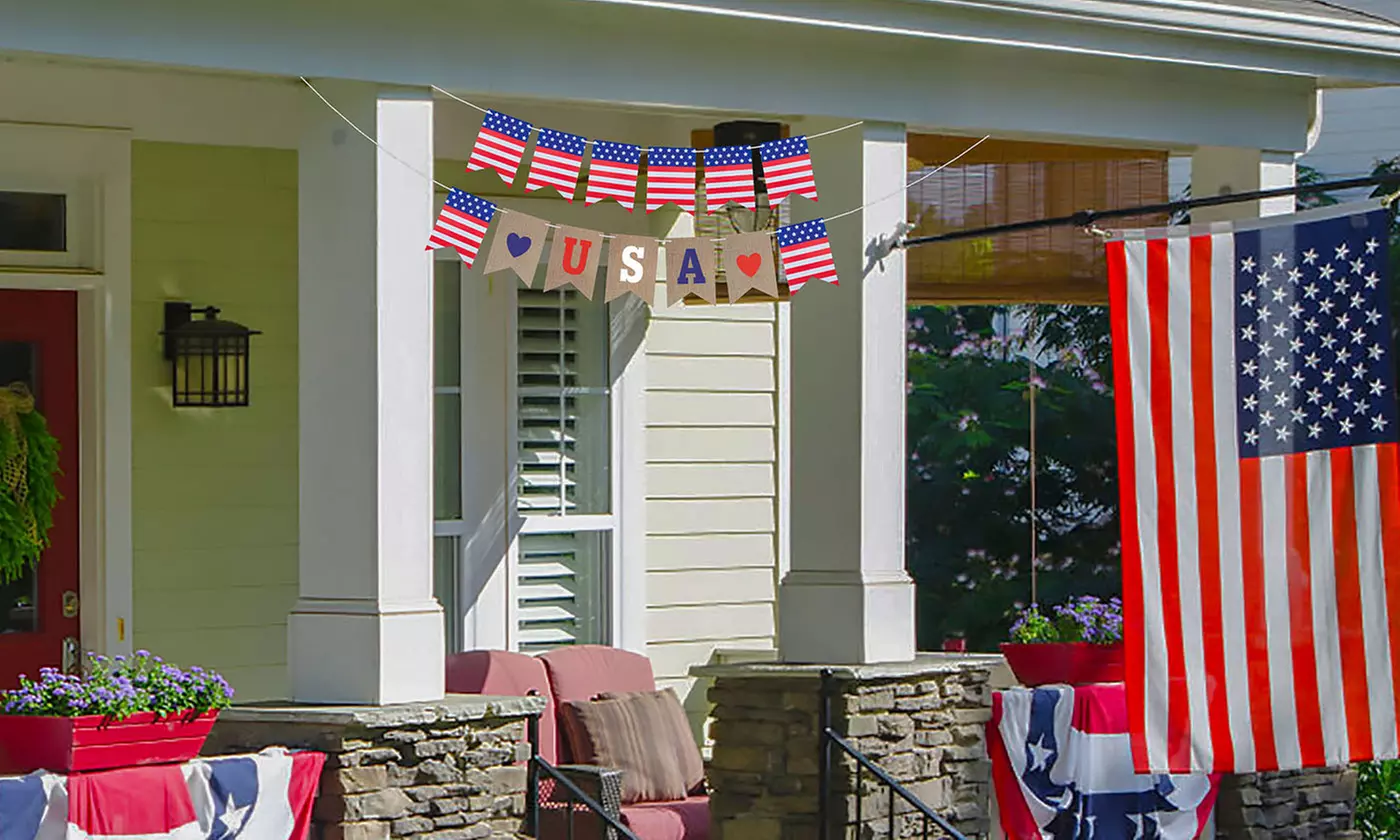 USA Star Flag Banner Bunting Patriotic 4th of July Decorations Party Supplies