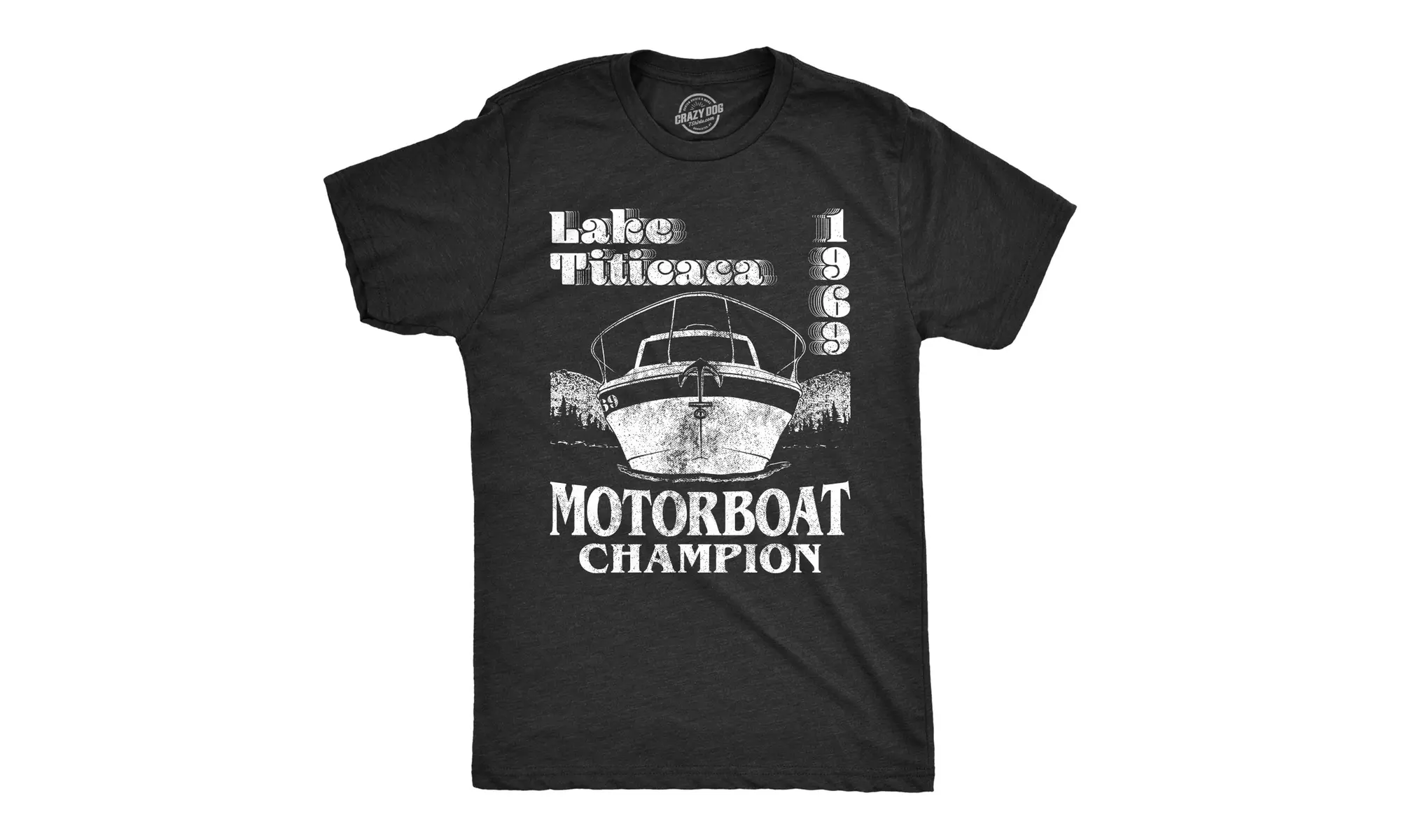 Mens Lake Titicaca Motorboat Champion Tshirt -5XL - Primary Image