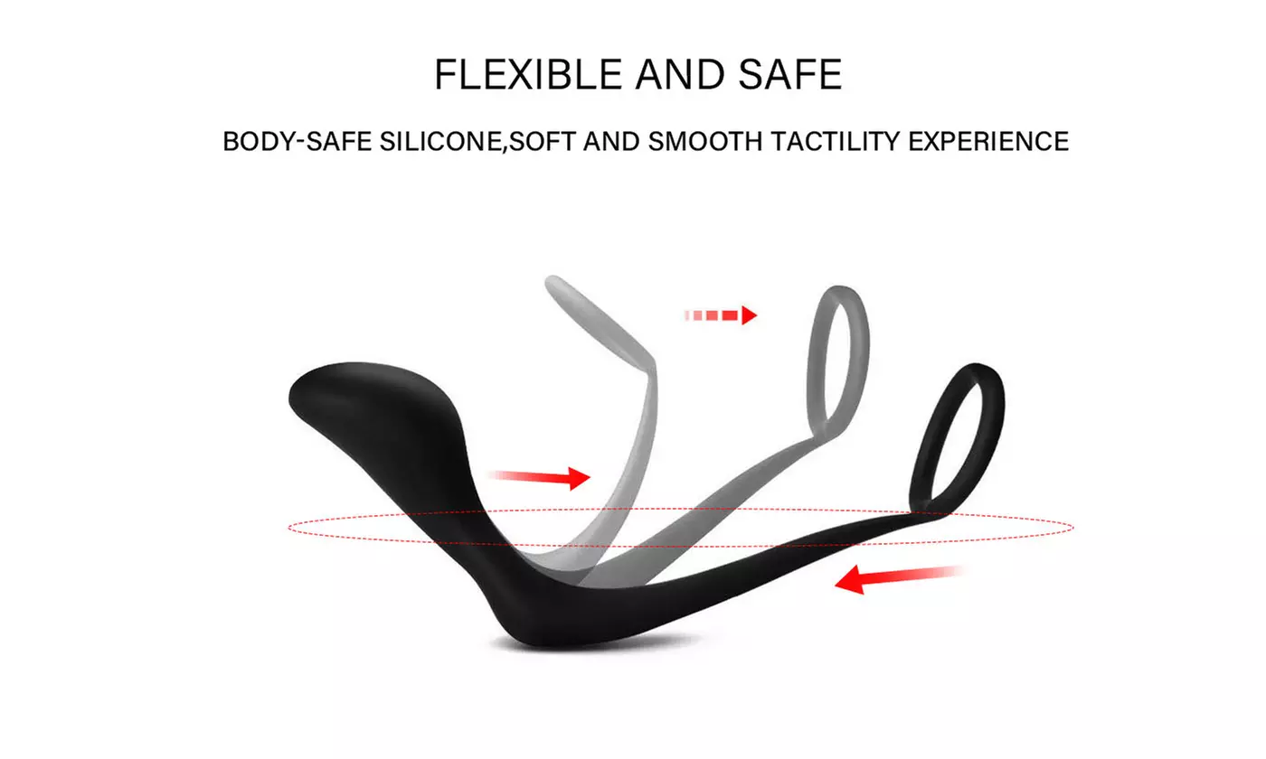 Prostate Massager Anal Plug Penis Ring Adult Sex Toys Waterproof