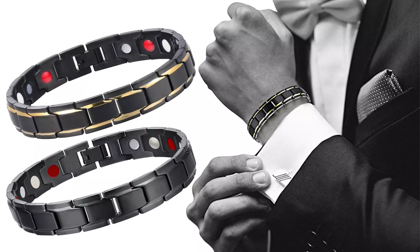 Copper Alloy Magnetic Healthy Care Stone Therapeutic Energy Healing Bracelet - Primary Image