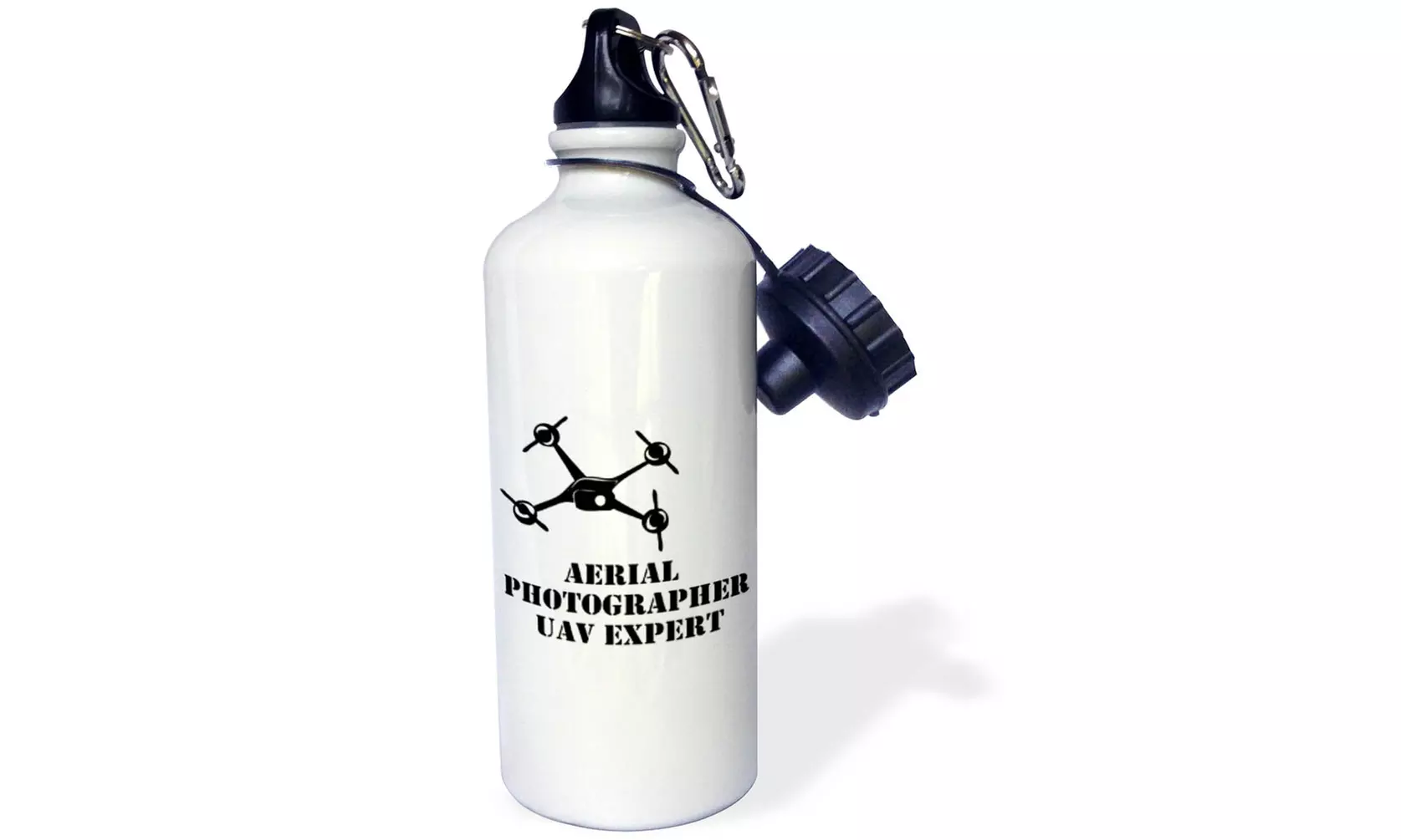  Water Bottle White and Black Drone with Aerial Photographer Uav Expert  - Primary Image