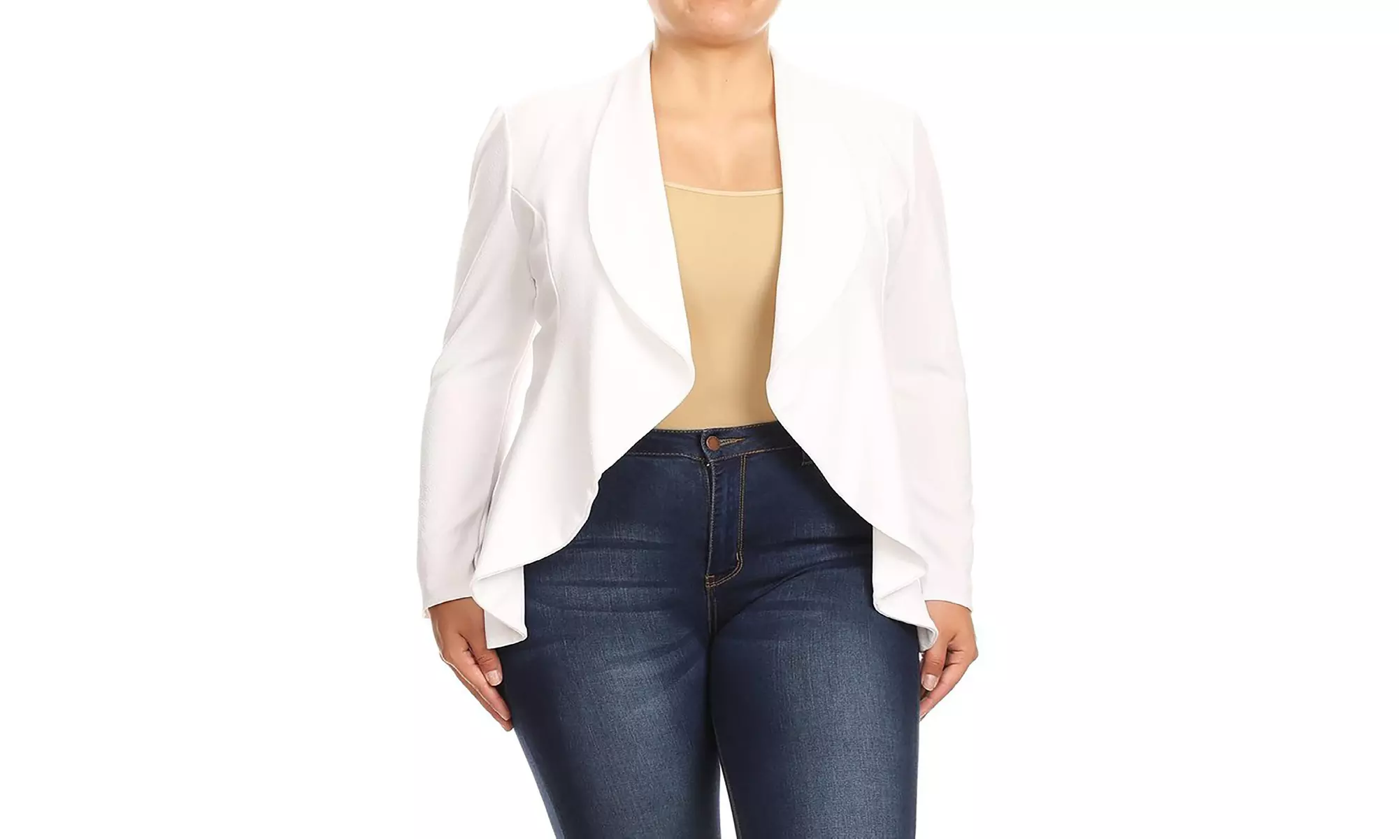 MOA Collection Womens Open Front Blazer with Plus Size