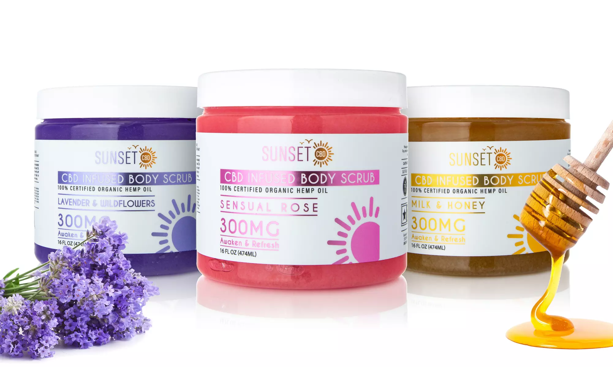 Exfoliating Body Scrubs Infused w/ 300MG of Certified Organic CBD - Primary Image