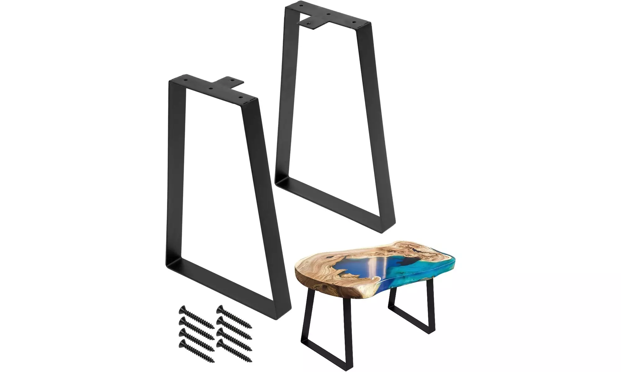 Sorbus Trapezoid Table Legs, 16" Tall Furniture Legs, Heavy Duty Metal, Set of 2