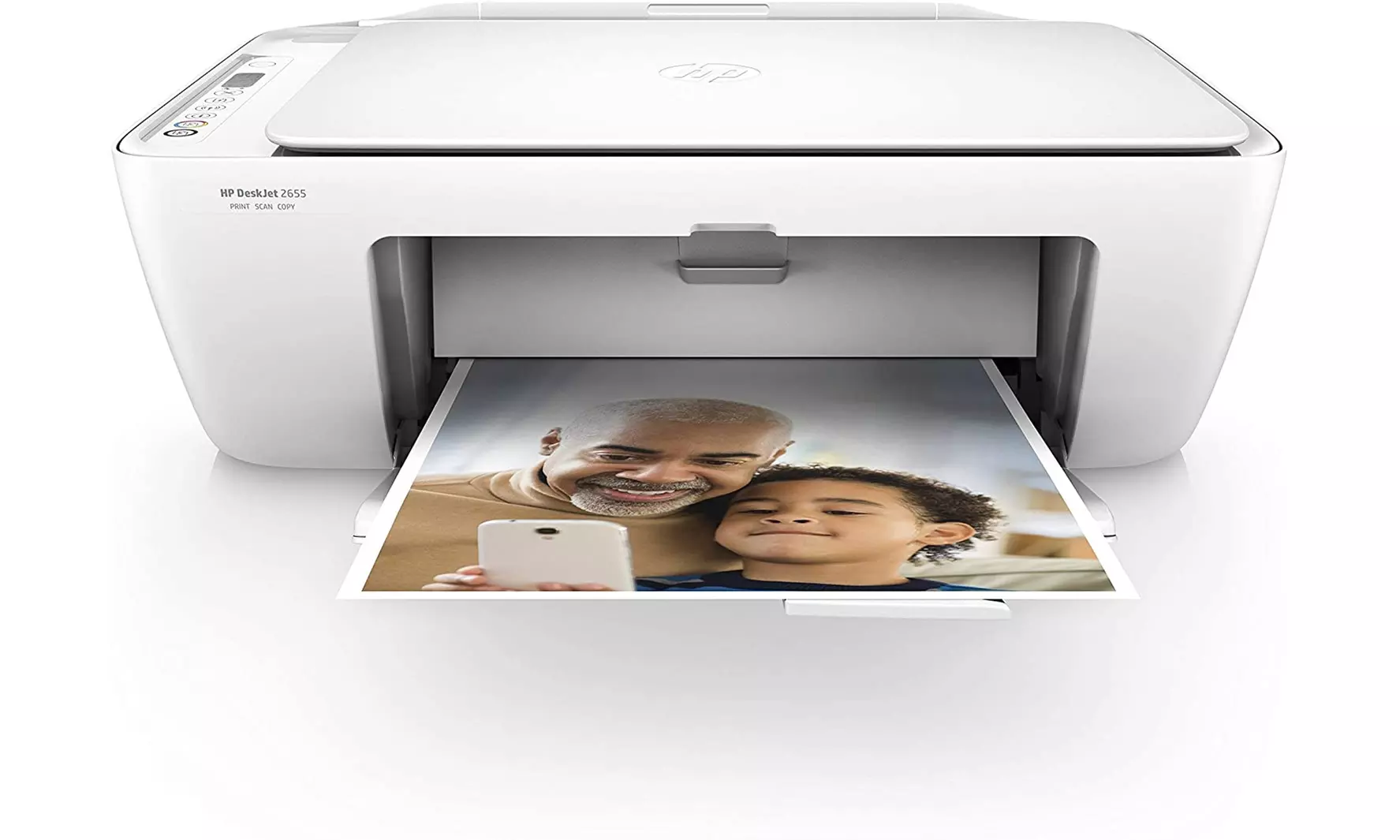 HP DeskJet 2655 All-in-One Compact Printer with Alexa (V1N04A) (White) - Renewed - Primary Image