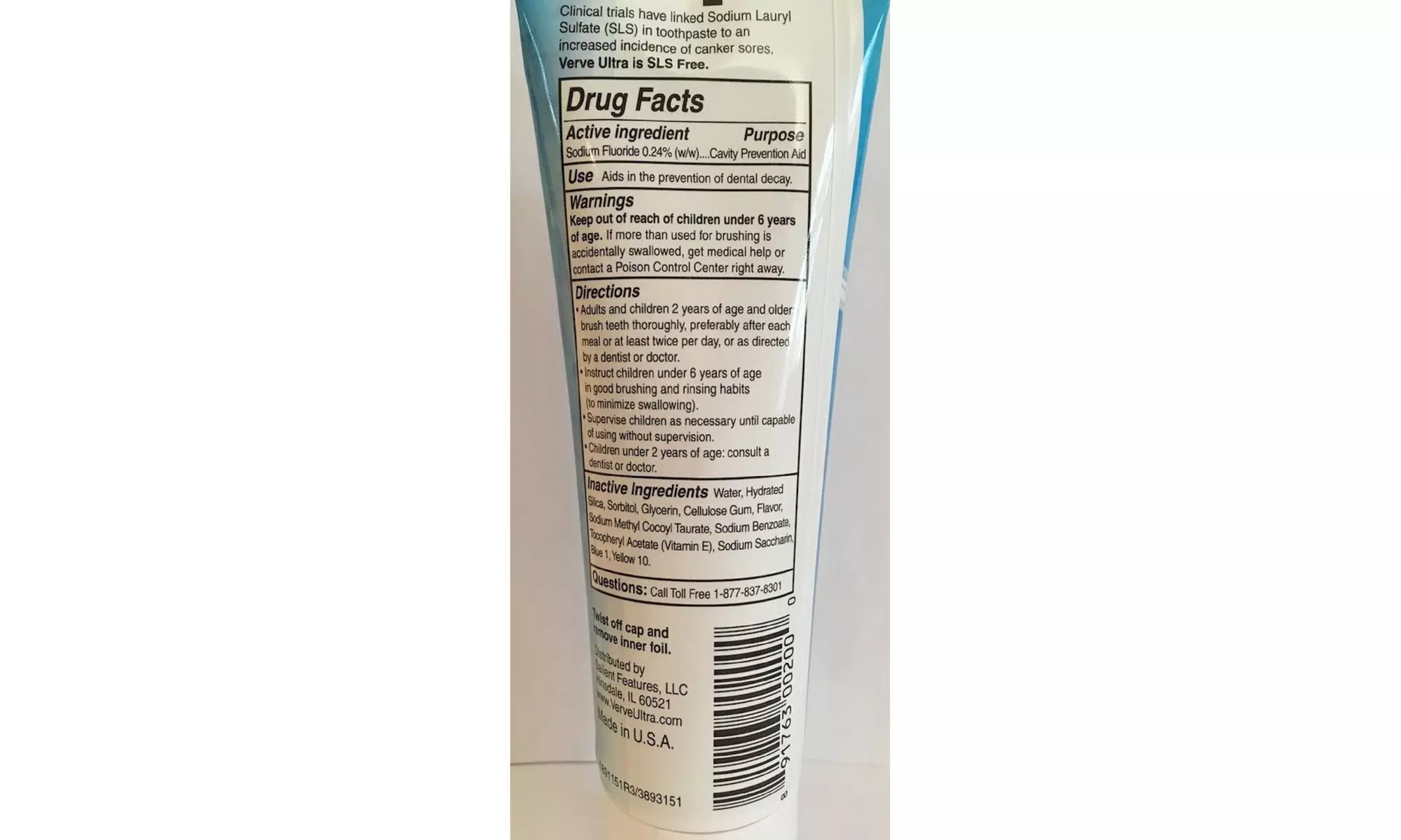 Verve Ultra SLS-Free Toothpaste with Fluoride, 4.5 oz. - Second Medium
