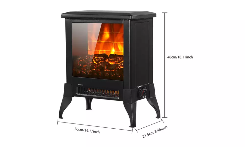 14 inch 1400w Freestanding Fireplace Fake Wood