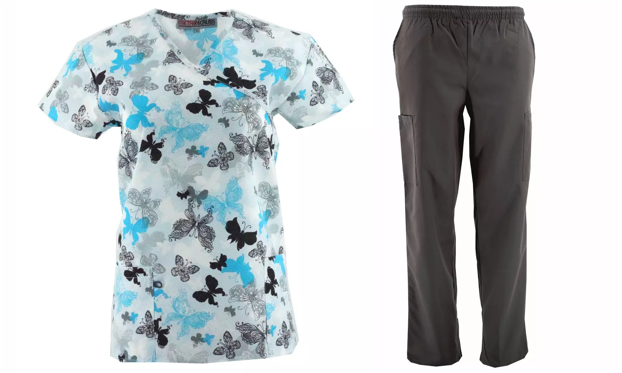 Women's Printed Medical Scrub Set Plus Sizes Available. - Primary Image