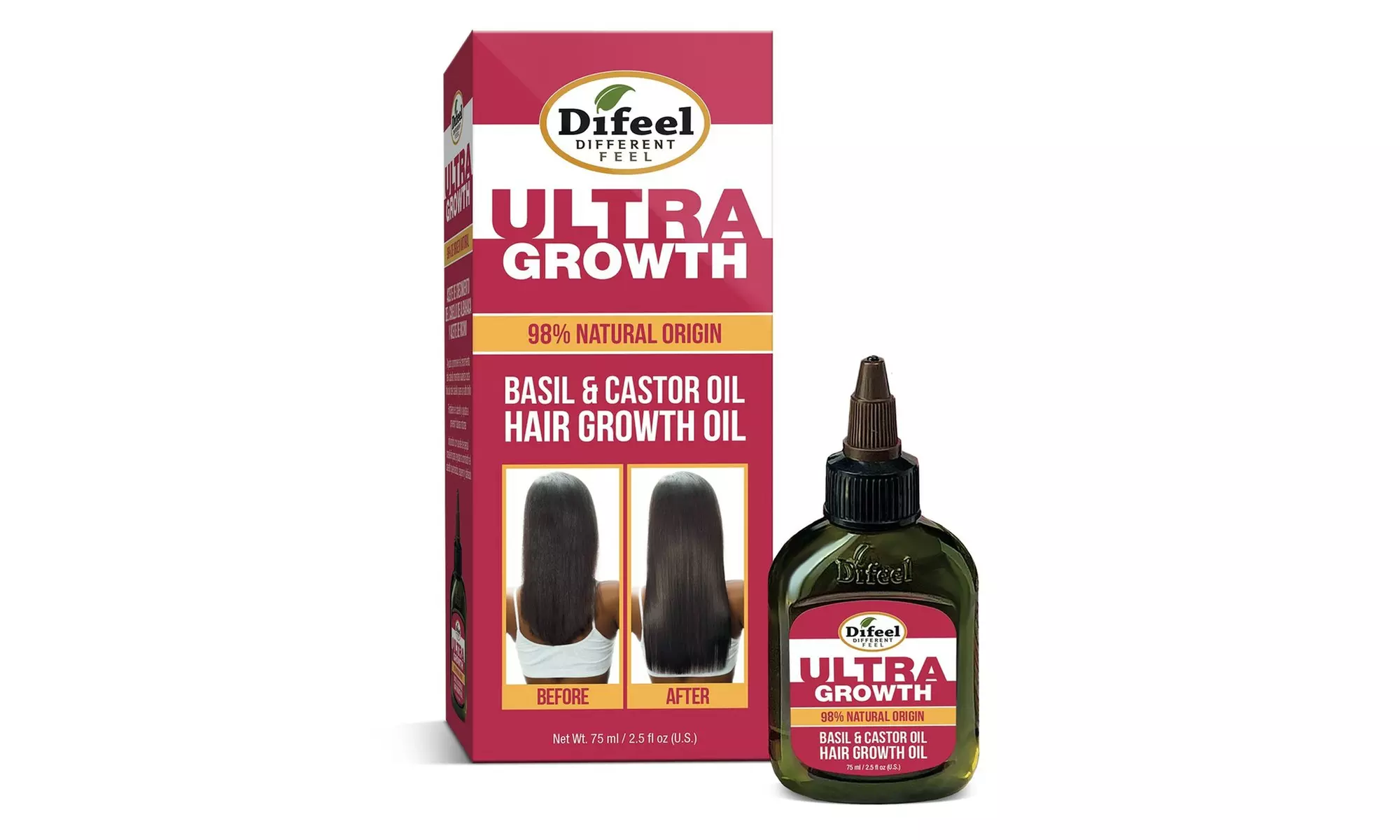 Difeel Ultra Growth 98% Natural Origin Basil & Castor Hair Growth Oil 2.5 fl.oz - Primary Image