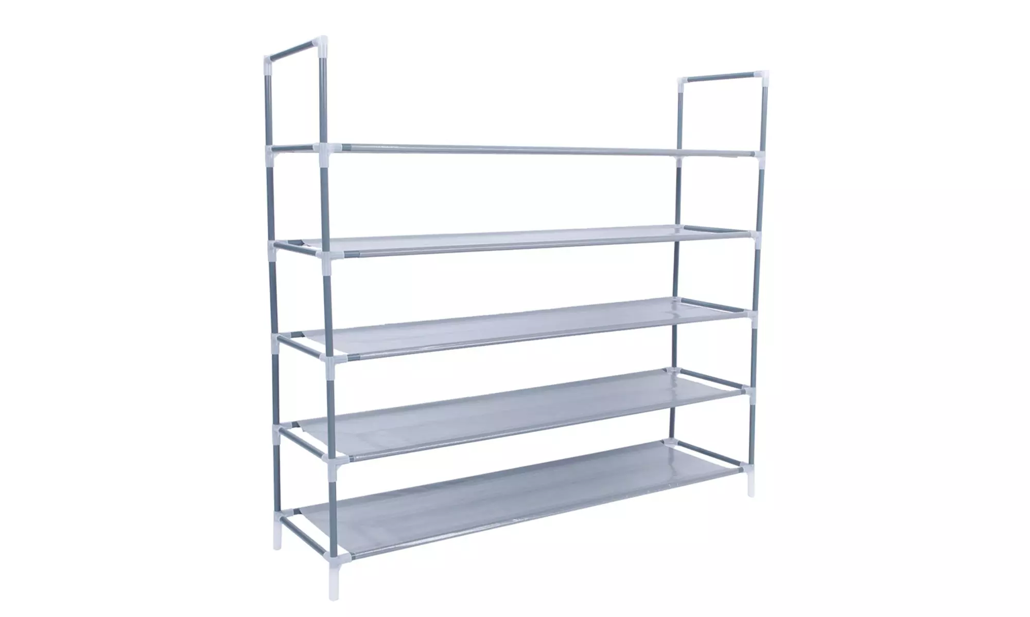 39" Wide 5-Tiers Non-woven Fabric Shoe Rack Shelf with Handle Gray - Primary Image