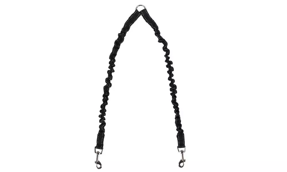 Waloo Pets Double Dog Bungee Dog Leash- Black,Red or Blue