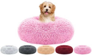 iMounTEK Soft Warm Plush Round Donut Calming Dog Bed Cozy Nest Small Bed Cushion