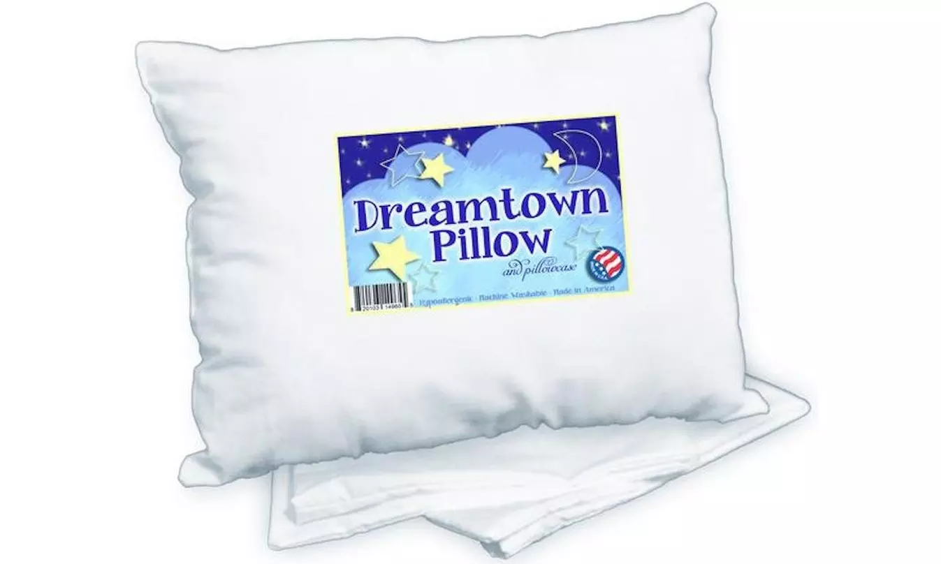 Dreamtown Kids Toddler Pillow With Pillowcase 14x19 White - Primary Image