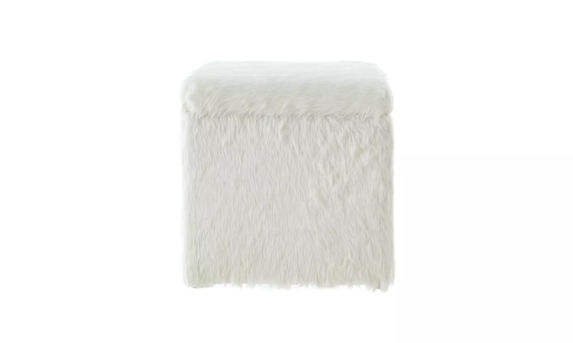 Norman Faux Fur Ottoman - Storage Space / Cube Shaped / Serving Tray Top - Primary Image