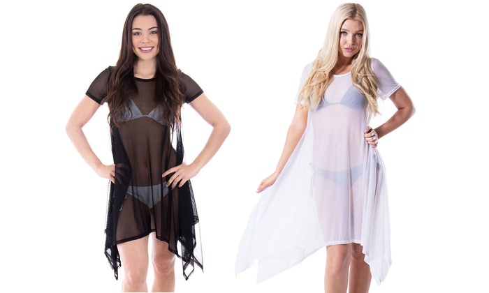 sheer shirt dress beach cover up