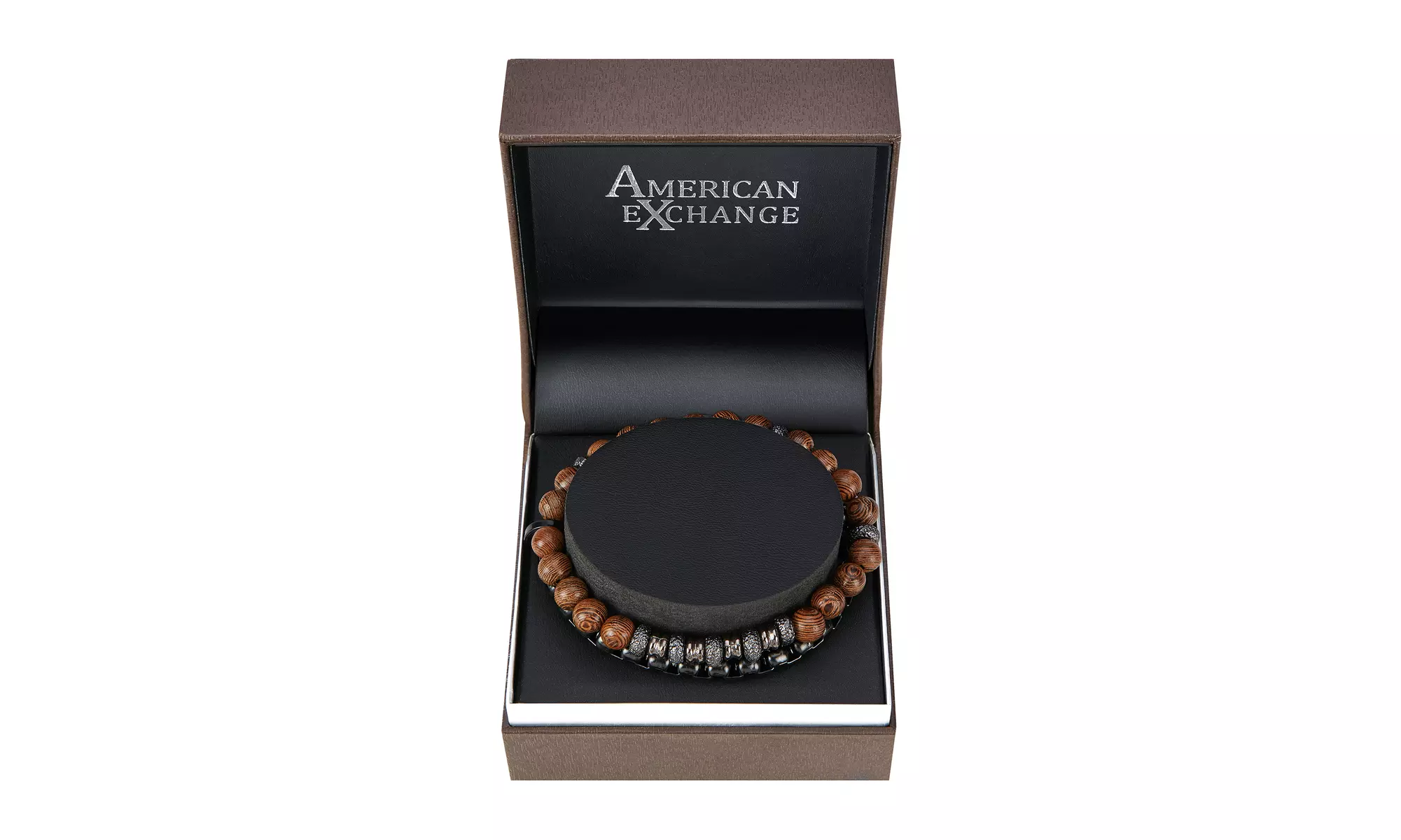 American Exchange Men's 2 Piece Precious Stone & Alloy Multi Beads Bracelet Set - Second Medium