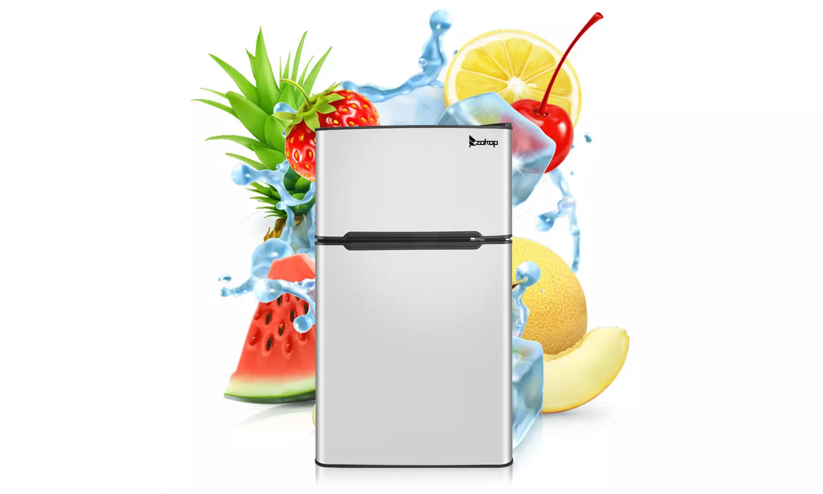 ZOKOP 115V/60Hz 90L/3.2Cu.Ft Household Mini Refrigerator Double Doors Black - Primary Image
