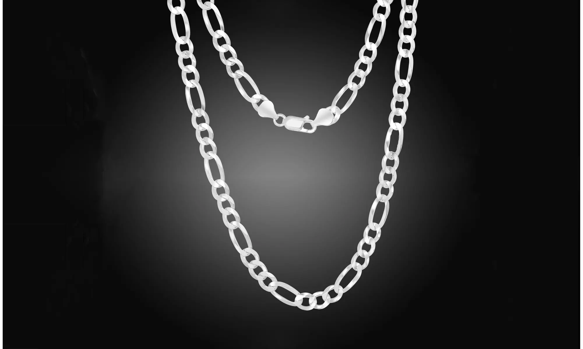 Men's 7MM Figaro Chains in Solid Sterling Silver - Primary Image