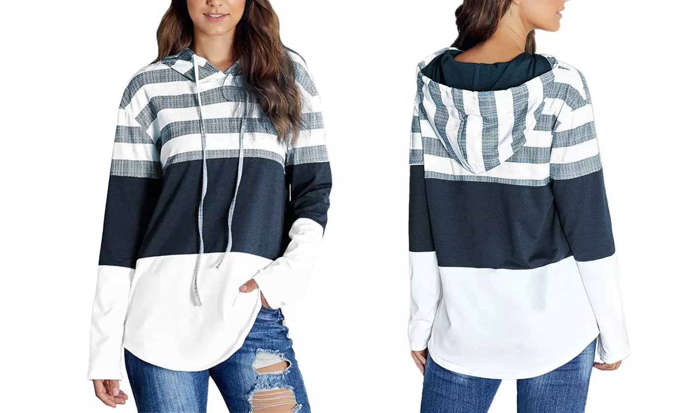 Women's Hooded Long Sleeve Pull Over Sweat Shirt