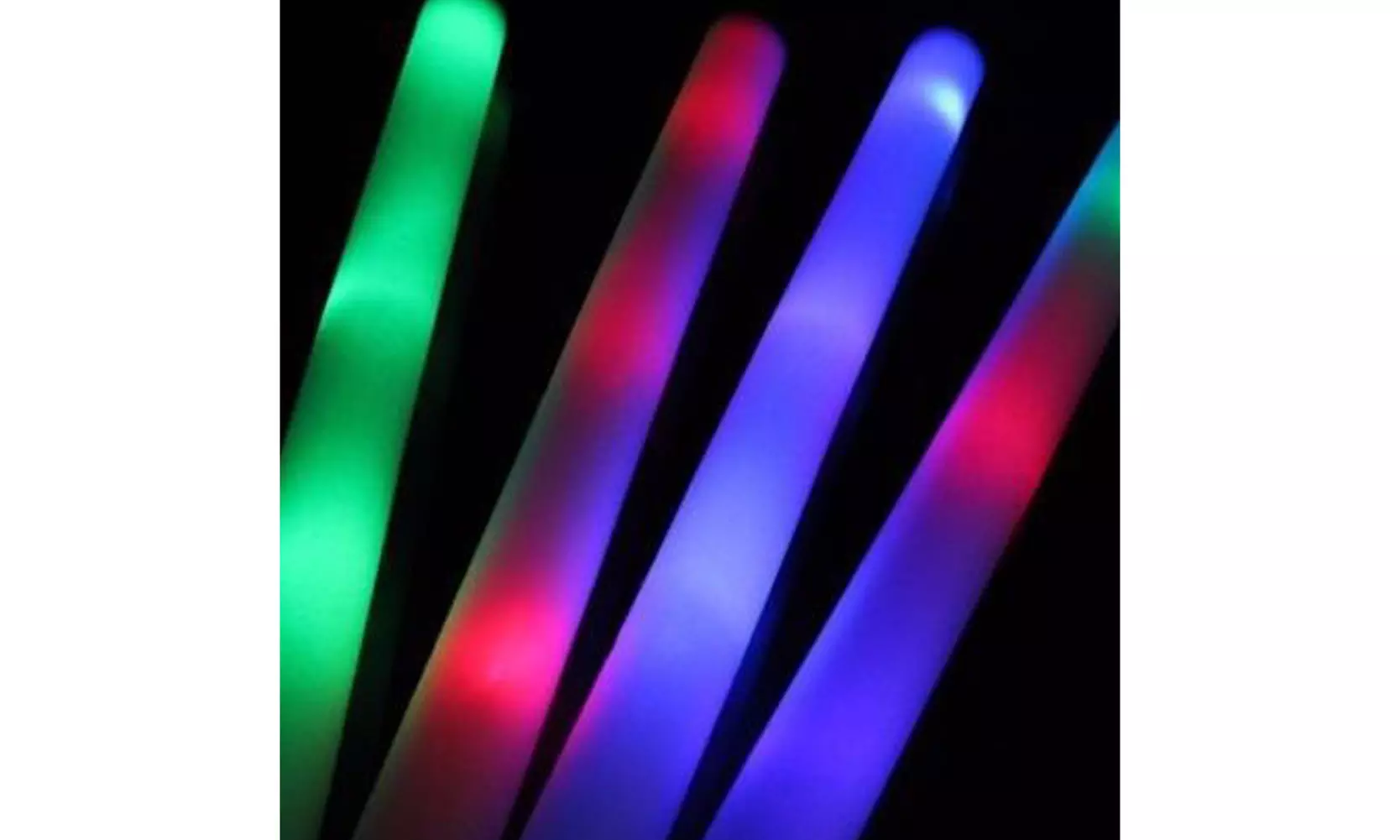US 24-48 Pack LED Light Up Foam Sticks Glow Batons Flashing Rave Batons DJ Wands