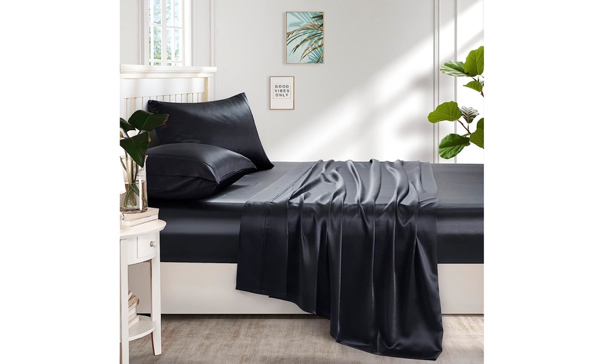 Up To 32 Off On Lanest Housing Silk Satin Sheets Groupon Goods 4865