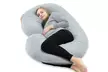 Pregnancy Body Pillow with Velour Cover,C Shaped Full Body Pillow - Second Medium