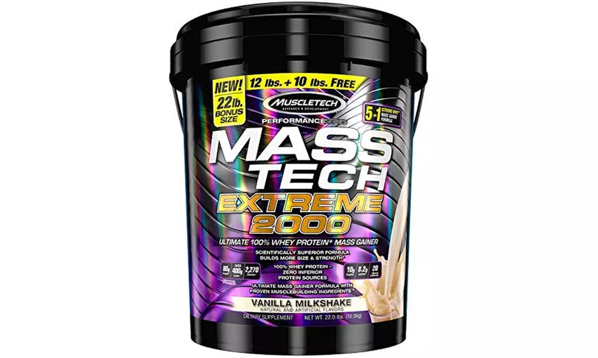 Mass Tech Extreme Weight Gainer Protein Powder, Vanilla Milkshake, 22lbs (10kg) - Primary Image