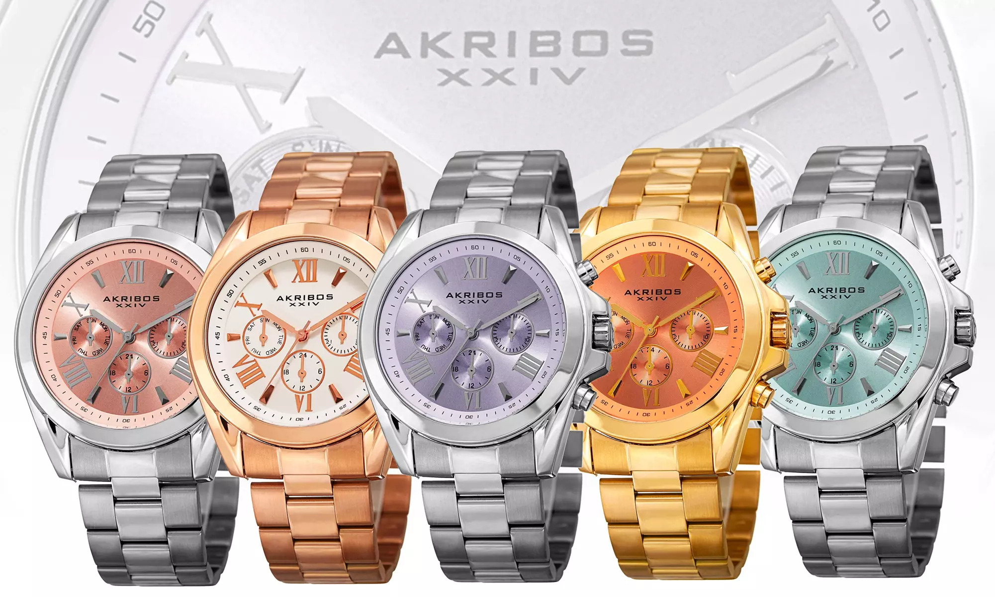 Akribos XXIV  Women's AK951 Multifunction  Stainless Steel  Bracelet Watch - Primary Image