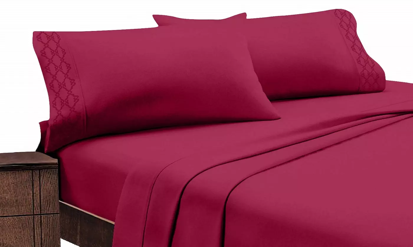 Home Sweet Home Extra Soft Deep Pocket Embroidered Sheet Set