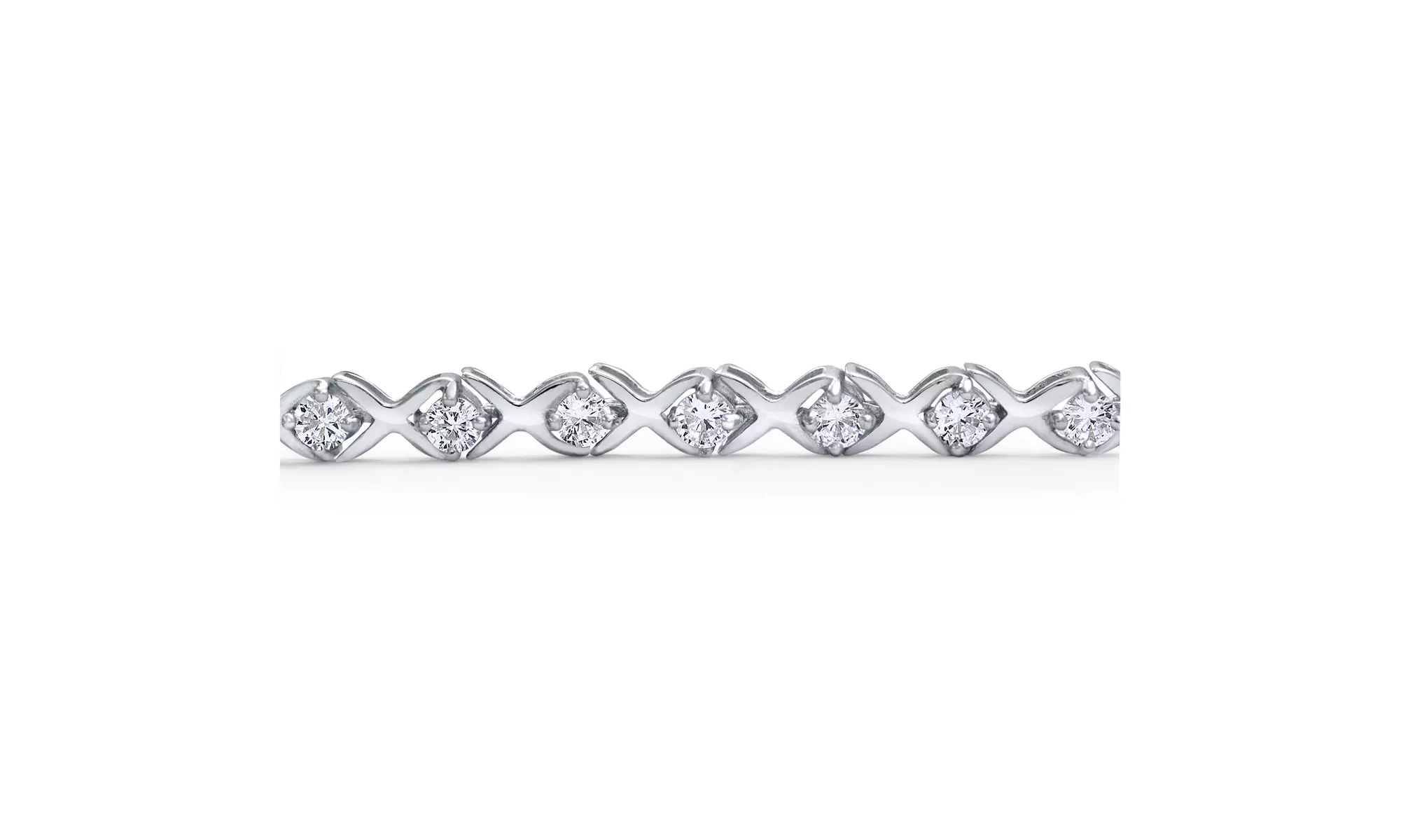 XOXO Hugs Kisses CZ Tennis Bracelet Cubic Zirconia 925 Sterling Silver - Second Medium