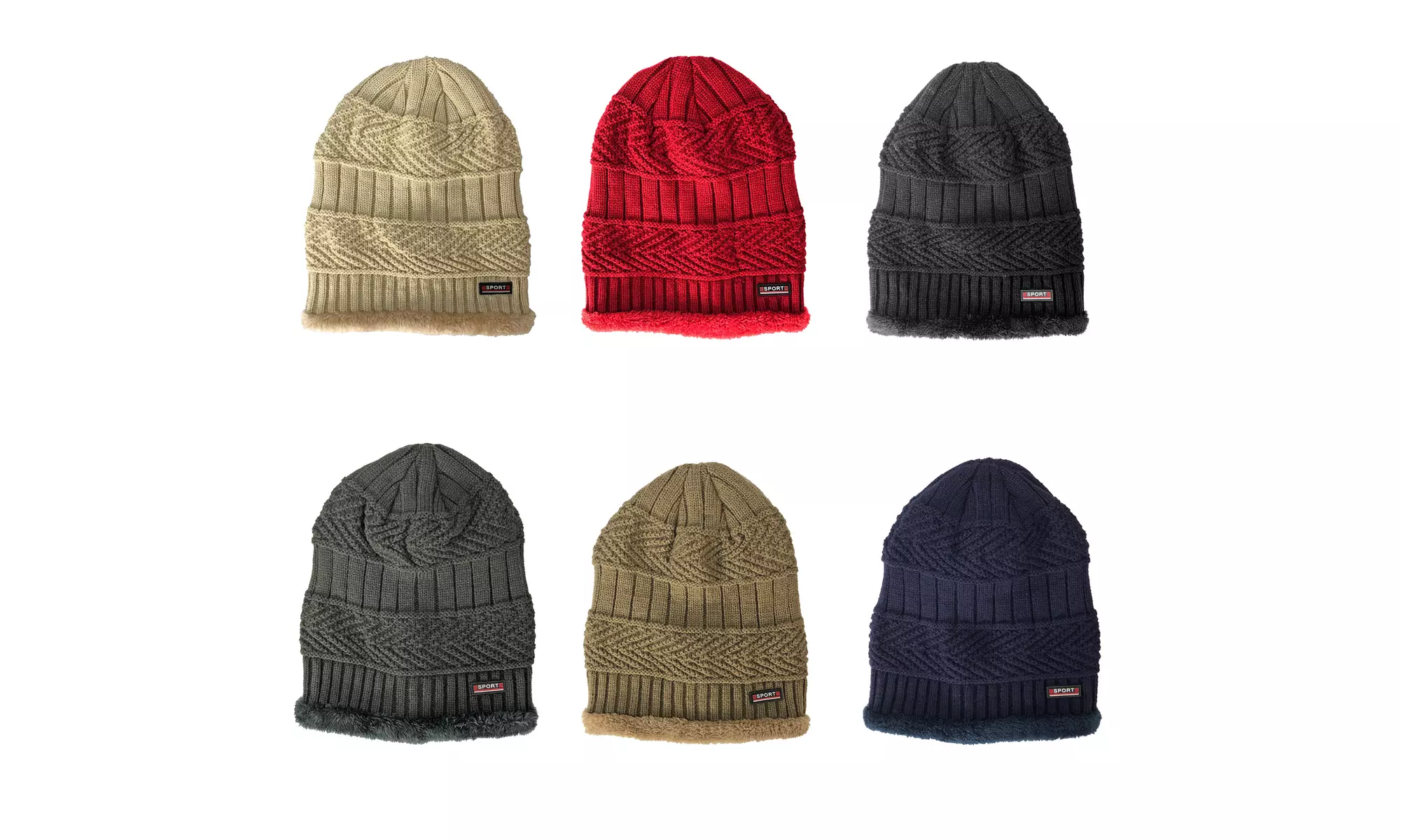 Men's Sherpa Lined Insulated Warm Winter Over Sized Beanie Cold-Weather Hat - Primary Image