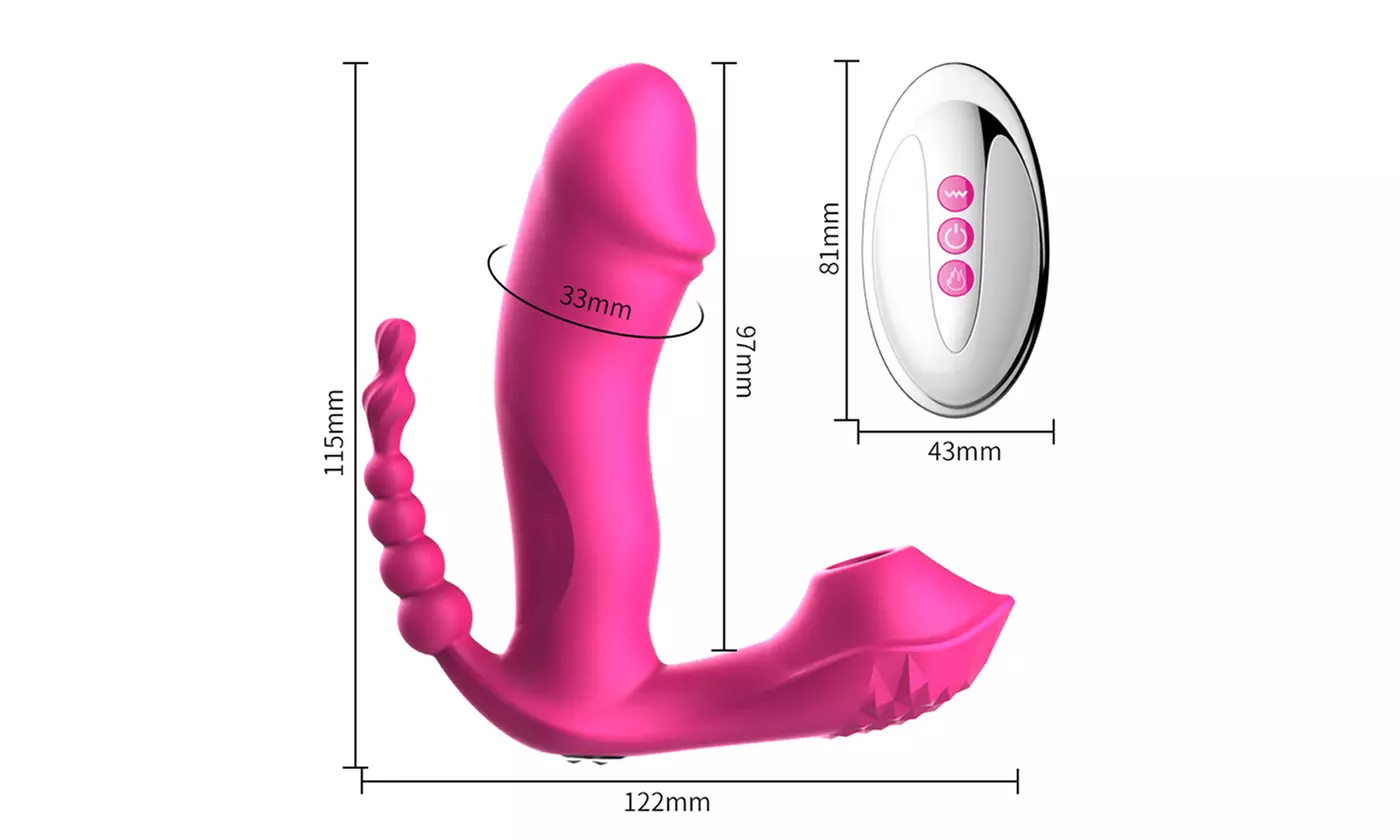 3 In 1 Wearable Dildo Vibrator Sex Toys Anal Clitoris Stimulator G-spot Suction