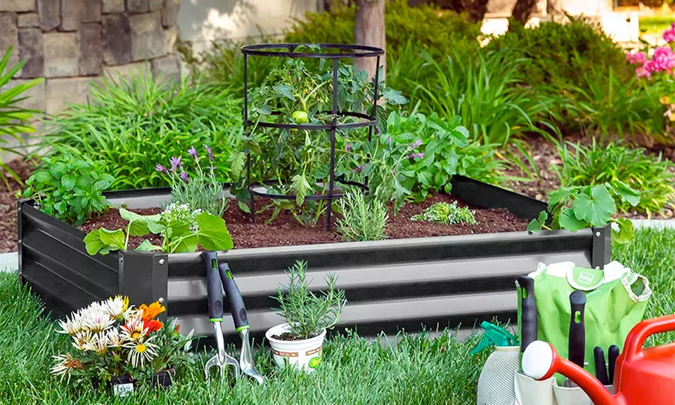 Outdoor Metal Raised Garden Bed Box