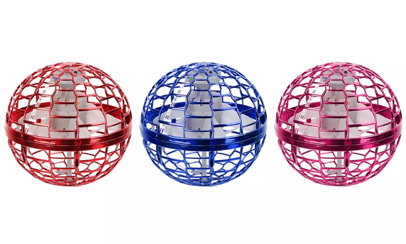 iMounTEK LED Flying Ball Toy 360-Degree Hand-Controlled Hover Drone with Lights
