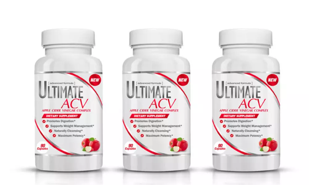 Ultimate ACV - Apple Cider Vinegar Supplement for Weight Loss -- 90 Capsules 