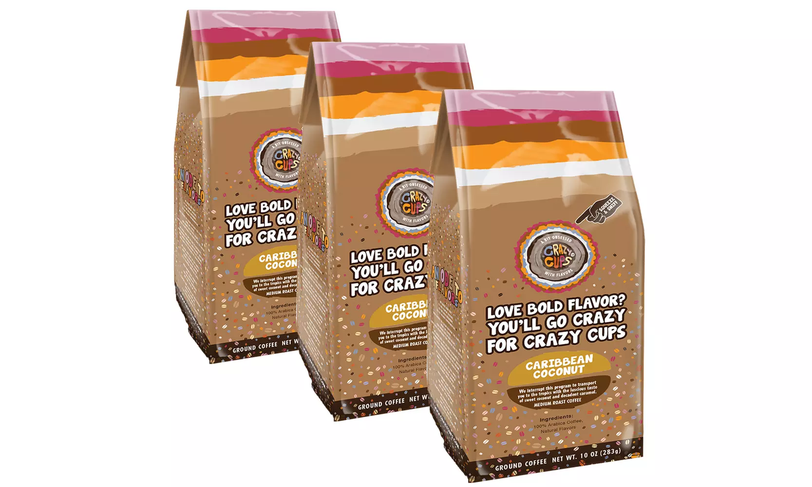 Crazy Cups Flavored Ground Coffee in 10 oz Bag (1 or 3-Pack) - Primary Image