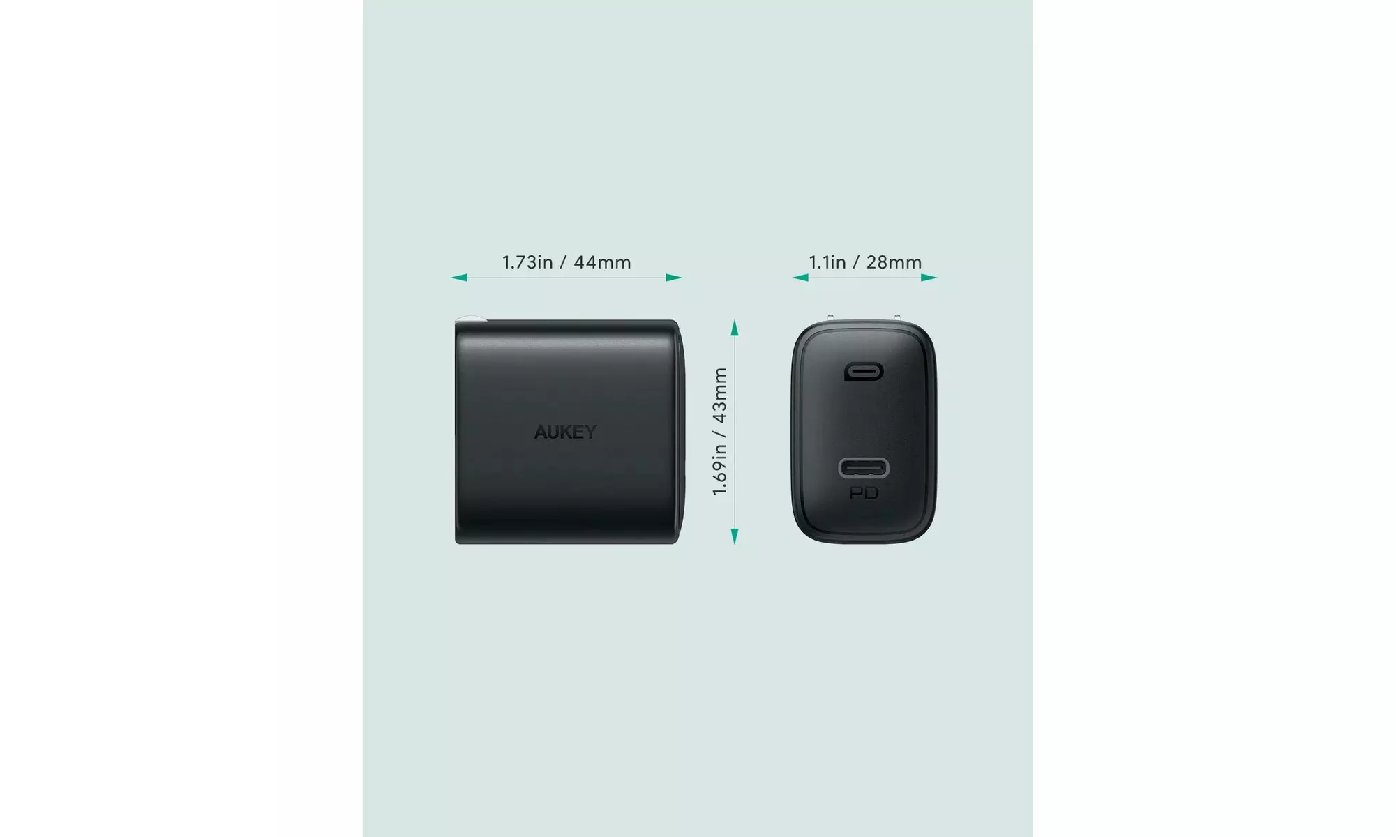 AUKEY Swift Charger USB C 3.0 Foldable Plug 18W PA-F1