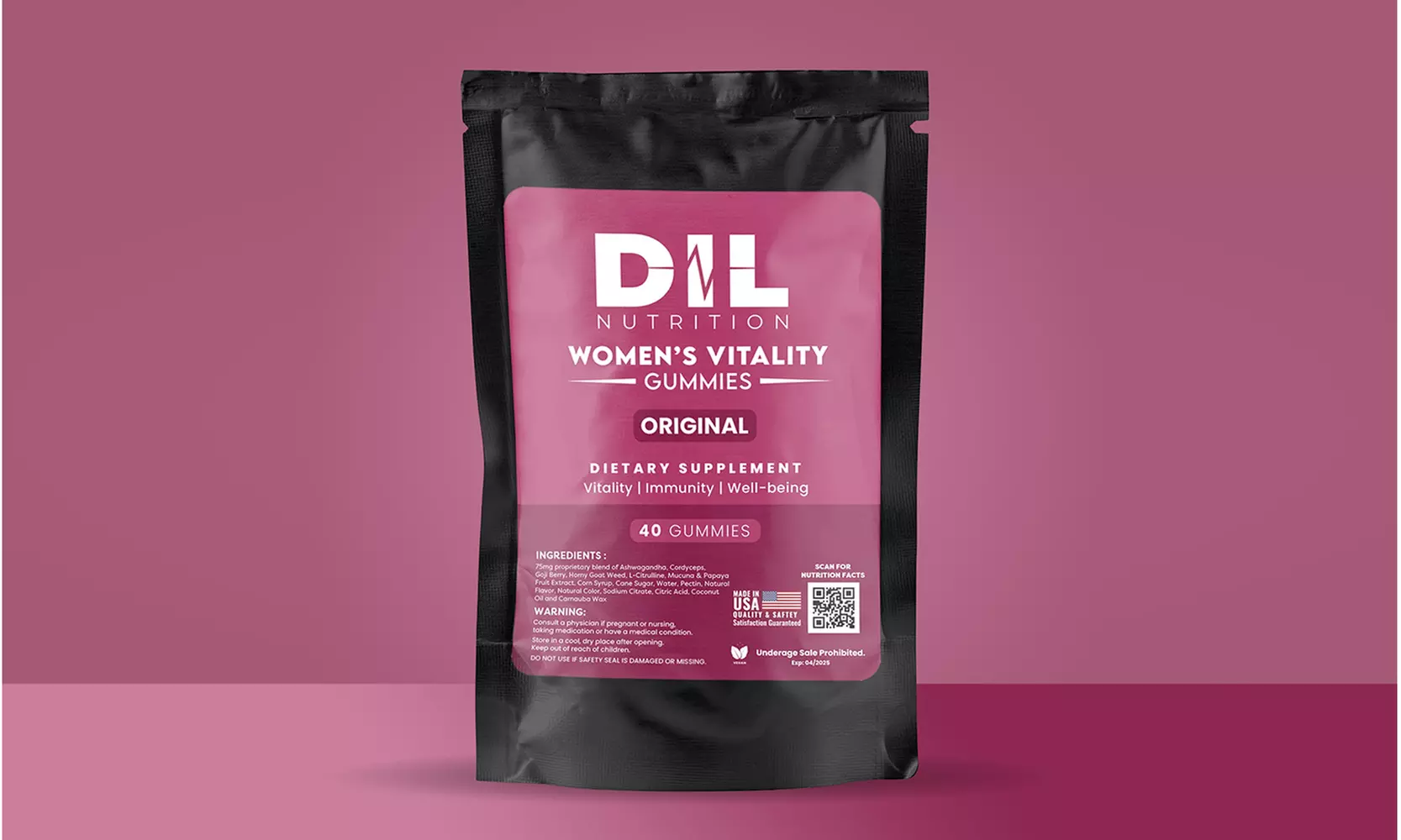 Dil Nutrition Women's Vitality Gummies for Immunity and Well-being (40 gummies)