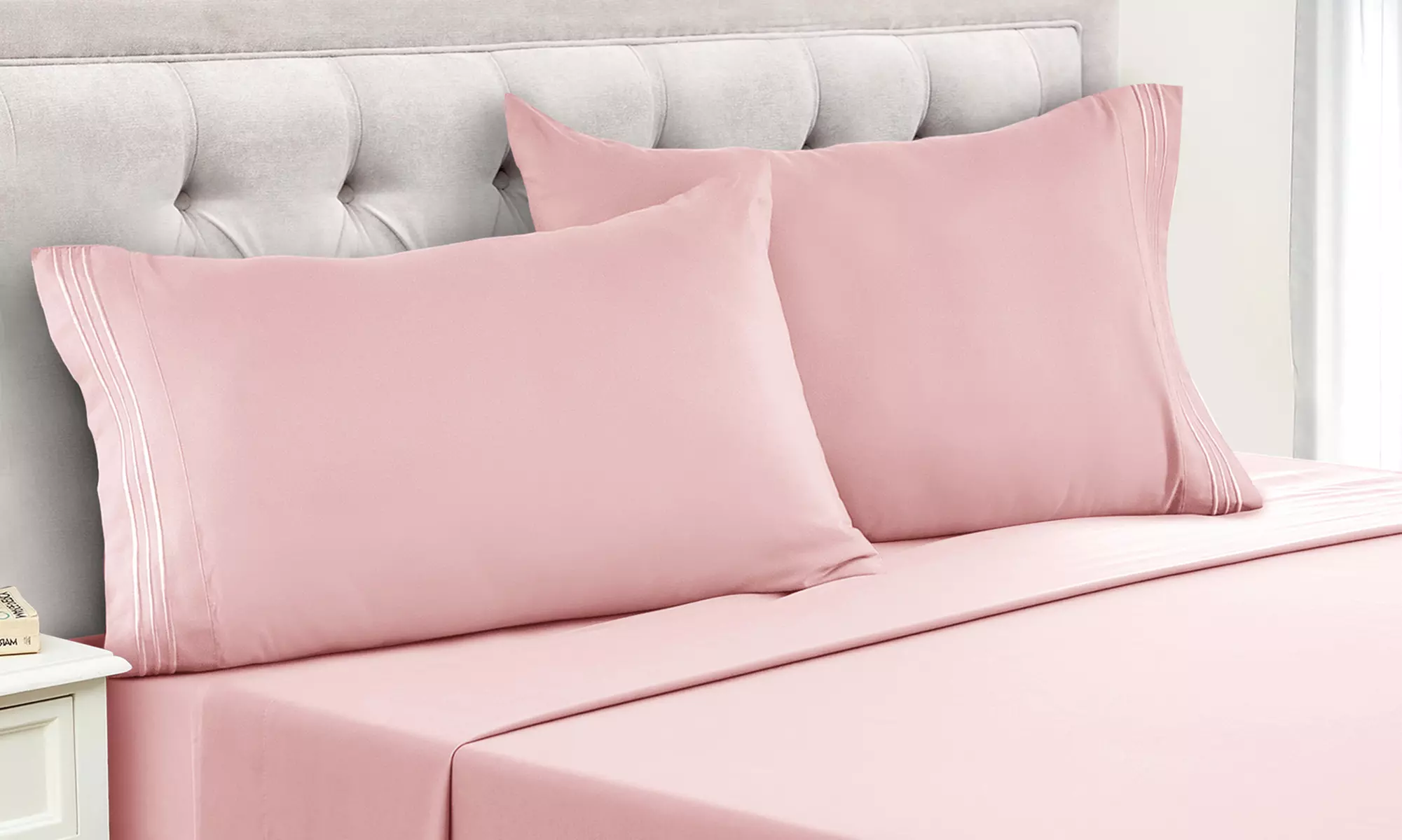 Lux Decor 6pc Premium Soft Microfiber Bed Sheet Set with Pillowcases